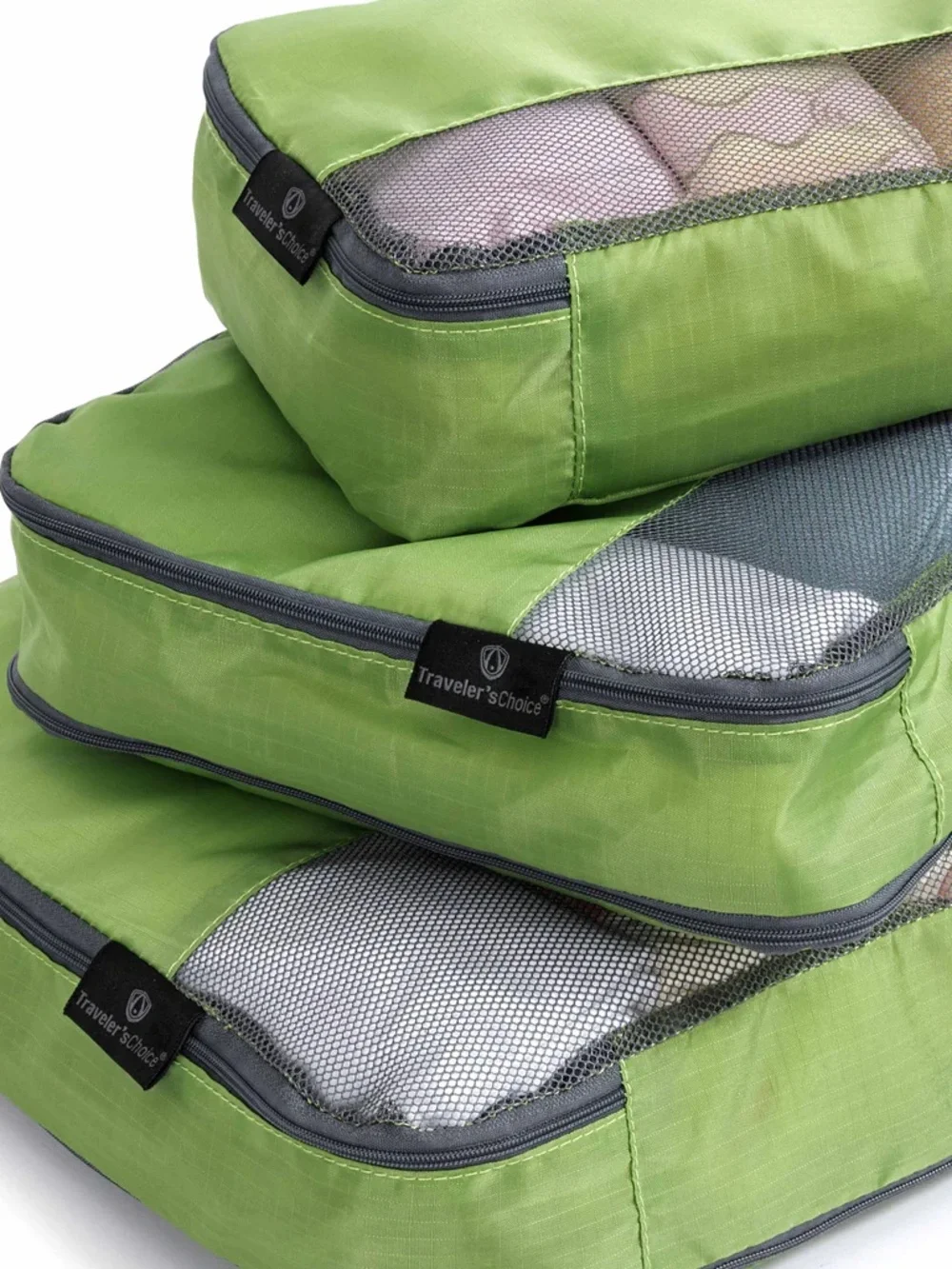 Froster 3-Piece Packing Cubes, new in package, forest green